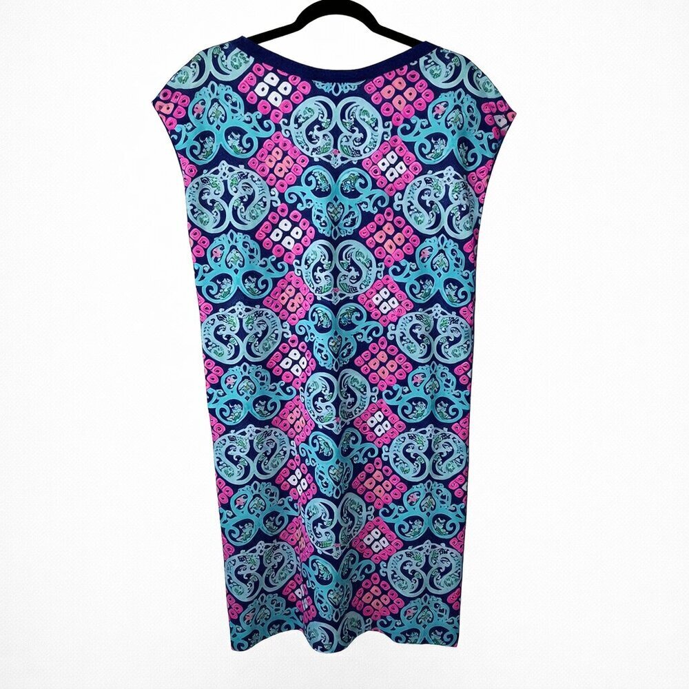 Lilly Pulitzer Robyn Dress Medium Behind the Gate Print Pima Cotton Shift Dress - Picture 6 of 7